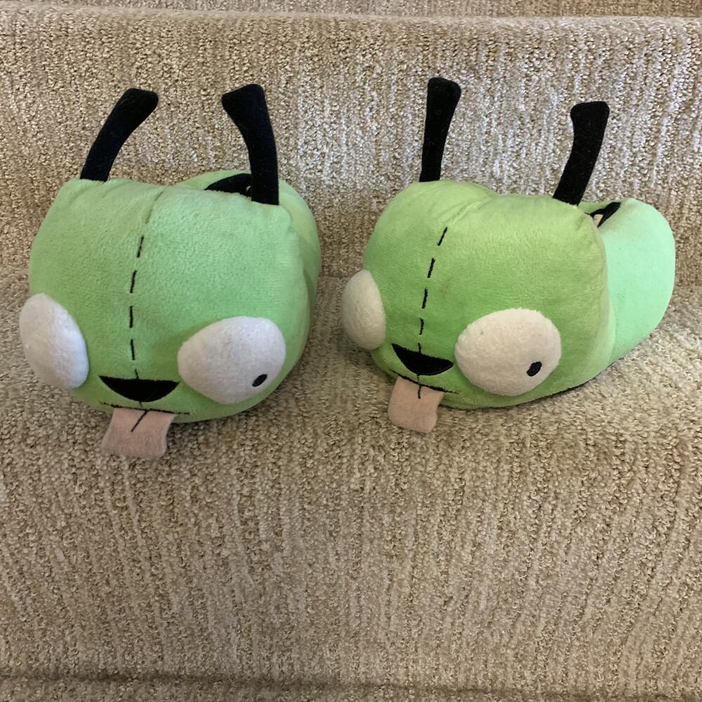 Vintage Y2K Nickelodeon Invader Zim Gir Plush Slippers M (7-8) Emo Hot Topic